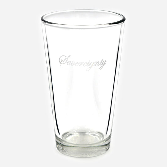 Sovereignty Pint Drinking Glass Blasted