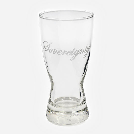 Sovereignty Pilsner drinking Glass Blasted