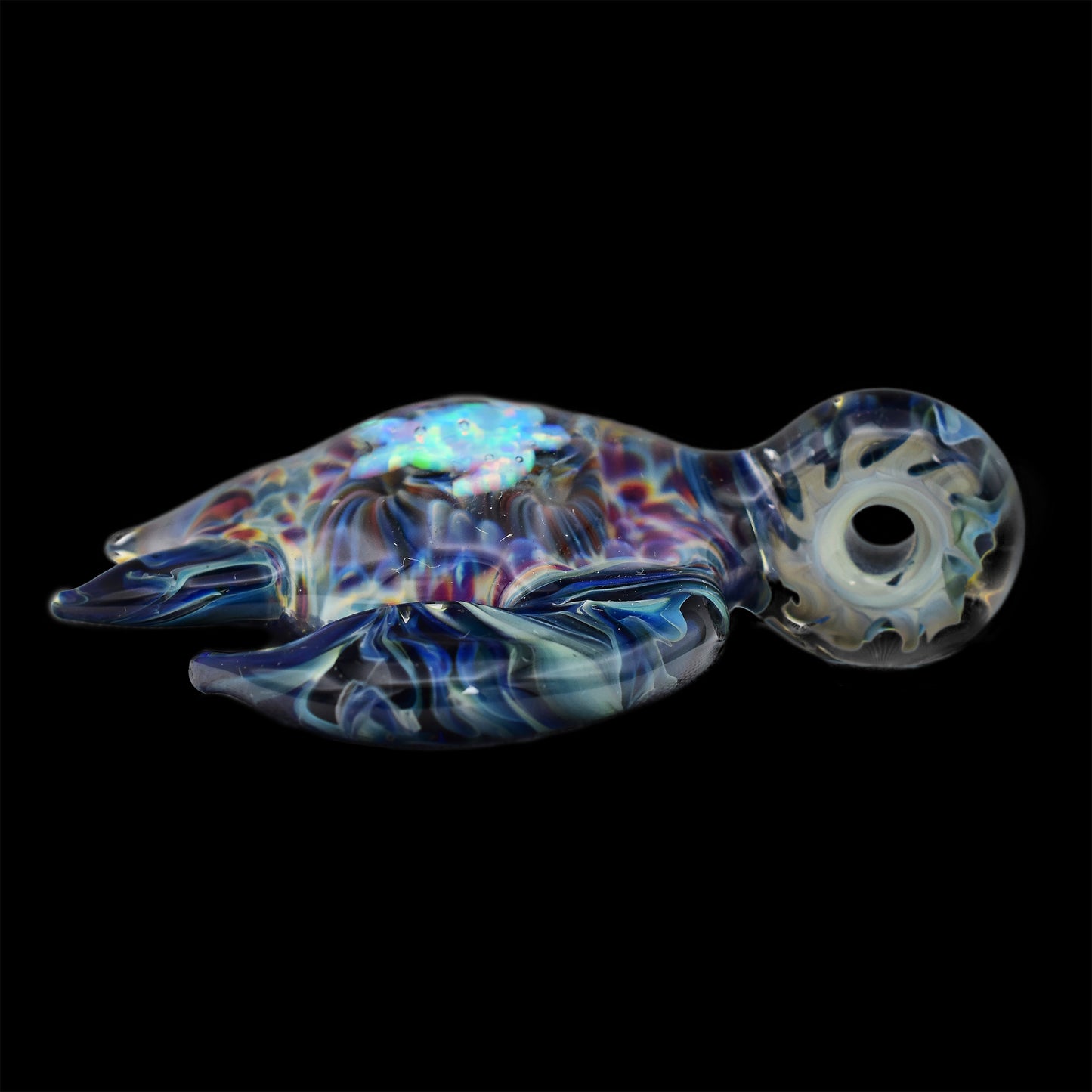 Katherman Glass/Paulie Two Fingers Opal Turtle Pendant