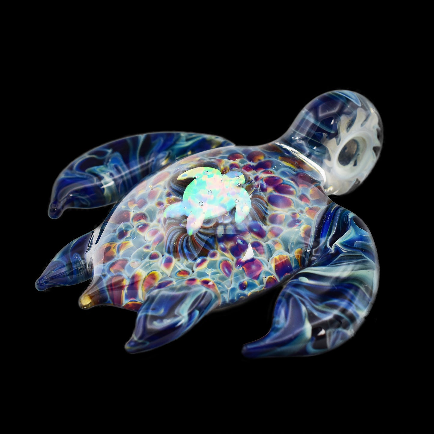 Katherman Glass/Paulie Two Fingers Opal Turtle Pendant